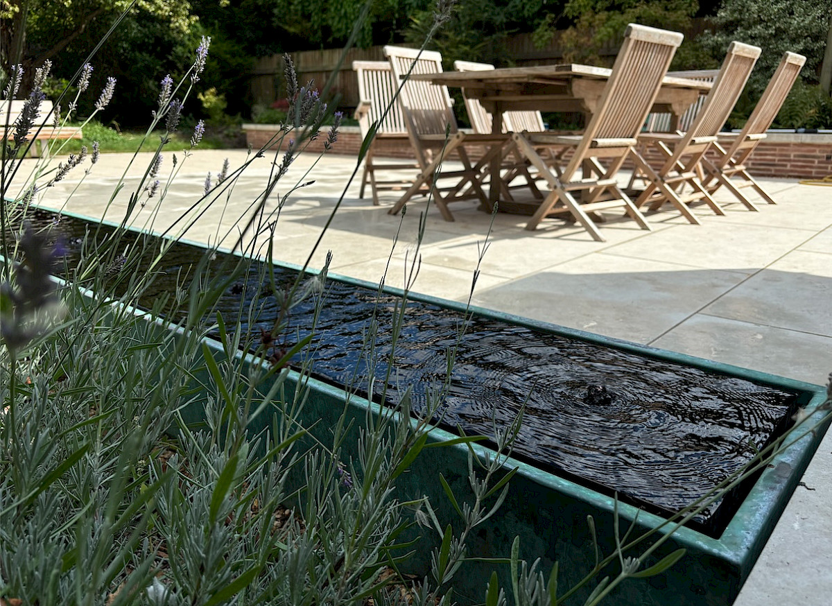 patio bronze bubbling water feature